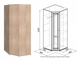 Шкаф угловой Sherlock 10 Фасад стандарт, дуб сонома в интернет-портале Алеана-Мебель