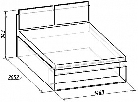 Кровать 3 Hyper 140*200 с подъемным механизмом (Венге монохром) Глазов схема с размерами