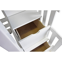 Двухъярусная кровать Блум ВМК-Шале в белом цвете открытые ящики в ступенях