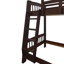 Детская кровать двуъярусная Эльбрус ВМК-Шале цвет махагон лестница вид сбоку