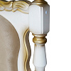 Кухонная прямая скамья Картрайд с художественной резьбой ВМК-Шале увеличенный фрагмент покраски слоновая кость патина золото