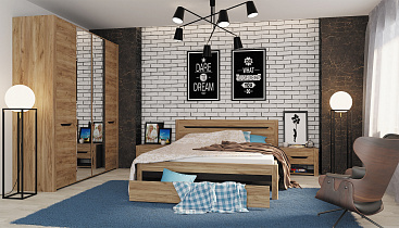 Спальня Афина, Дуб крафт (комплект 2) в интернет-портале Алеана-Мебель