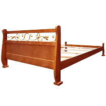 Кровать Емеля ВМК-Шале цвет груша вид со стороны изголовья