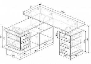 Письменный стол Барди-3 Мастер схема