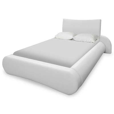 Кровать с мягким изголовьем Мадонна ВМК-Шале в белом цвете общий вид
