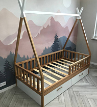 Детская кроватка домик БК-16 ВЭФ комбинированный цвет