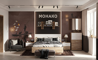 Спальня Монако (комплект 4), дуб табачный craft в интернет-портале Алеана-Мебель