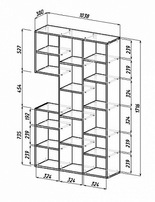 Стеллаж Рикс-1 Мастер схема чертеж с размерами