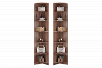 Секция угловая с полками Лестер т.ясень