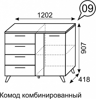 Комод Sofia 09 Ижмебель Схема