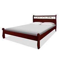 Кровать Емеля ВМК-Шале цвет клен с постелью общий вид