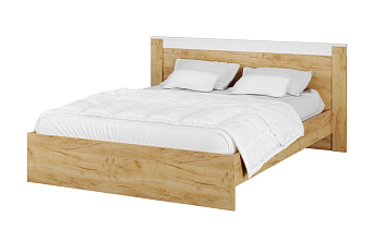 Кровать с настилом ЛДСП Адель 160х200, белый/дуб крафт в интернет-портале Алеана-Мебель