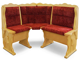 Кухонный угловой диван из массива Шерлок с обивкой ВМК-Шале цвет ольха