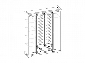 Шкаф 4-х дв. для платья МК 60 модуль 367 Корвет схема