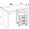 Стол письменный с выдвижной тумбой СП-01 Смоленск схема чертеж с размерами