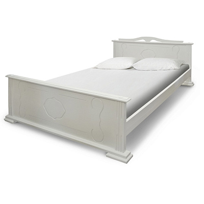 Кровать Галион ВМК-Шале цвет белый общий вид с постелью