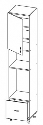 Шкаф под духовку и микроволновку Т-2892 (серия Хай-Тек) в интернет-портале Алеана-Мебель