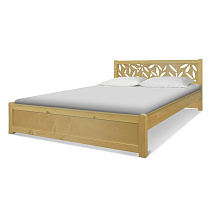 Кровать Маргарита ВМК-Шале изделие в расцветке сосна общий вид с постелью