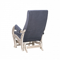 Кресло глайдер модель 708 (Ткань Verona Denim Blue + дуб шампань с патиной) вид сзади