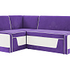 Кухонный угловой диван Лувр Комби с ящиками фиолетовый + белый