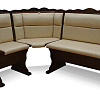 Кухонный угловой диван из массива Шерлок с обивкой ВМК-Шале цвет каштан