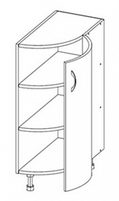 Тумба угловая гнутая Т-3066 в интернет-портале Алеана-Мебель