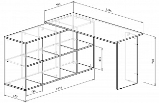 Стол письменный угловой Прайм-70 Мастер схема