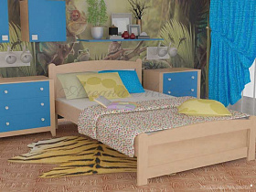 Кровать Березка ВМК-Шале цвет изделия сосна вид в интерьере