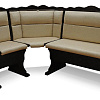 Кухонный угловой диван из массива Шерлок с обивкой ВМК-Шале цвет венге