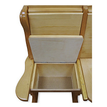Кухонный диван из массива Шерлок без обивки угловой ВМК-Шале цвет ольха открытый малый ящик