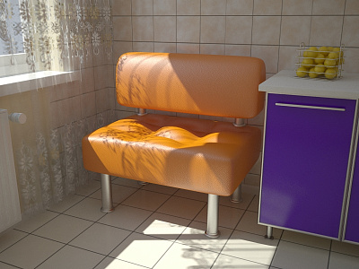 Кухонная скамья Сантьяго Палитра оранжевая без подлокотников