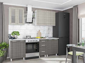 Кухня 1,6 м Бомбей-евро (Сандал серый, Сандал белый) в интернет-портале Алеана-Мебель