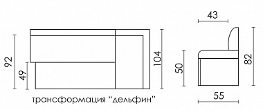 Кухонный диван угловой Дублин Седьмая карета схема с размерами