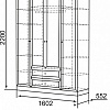 Шкаф комбинированный Брайтон 25 4-х дверный С ЗЕРКАЛОМ Ижмебель схема чертеж