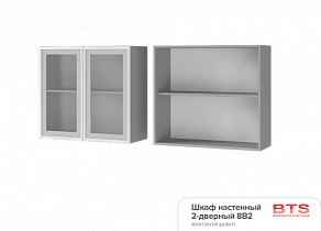 Шкаф настенный 2-дверный со стеклом Титан 8В2 в интернет-портале Алеана-Мебель