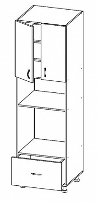 Шкаф под духовку и микроволновку Т-2792 в интернет-портале Алеана-Мебель
