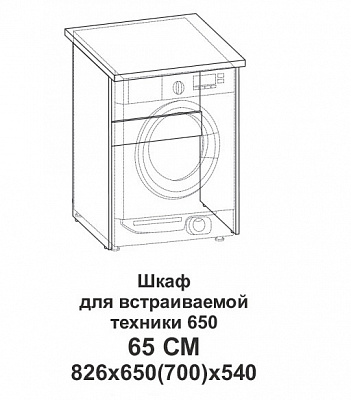 Шкаф для встраиваемой техники 650 Крафт в интернет-портале Алеана-Мебель