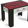 Чайный столик Бител цвет венге с белым столешница с рисунком розы общий вид
