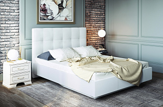 Кровать 1400 с Подъемным механизмом Сонум (Найс Вайт) в интернет-портале Алеана-Мебель