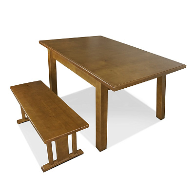 Лавка + стол Грэйс ВМК-Шале цвет изделия орех общий вид