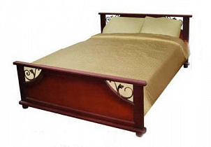Кровать Ричард ВМК-Шале цвет каштан общий вид с постелью