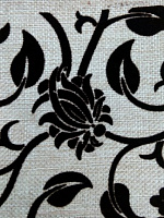 №3 рогожка с флокированными цветами