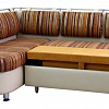 Кухонный угловой диван Метро со спальным местом PLT белая кожа+ткань шинил