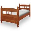 Кровать детская Малыш ВМК-Шале цвет груша общий вид с постелью