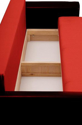 Диван-еврокнижка Амстердам рогожка красный Фотодиван ящик для белья