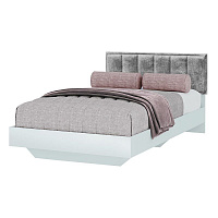Кровать 120*200 с проложками ЛДСП (без матраса) Мемори КР-09 Белый/Велюр