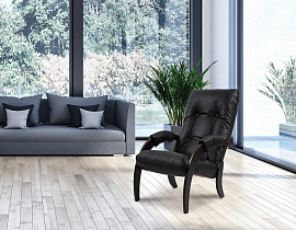 Кресло модель 61 (Венге + экокожа темно коричневая) в интерьере