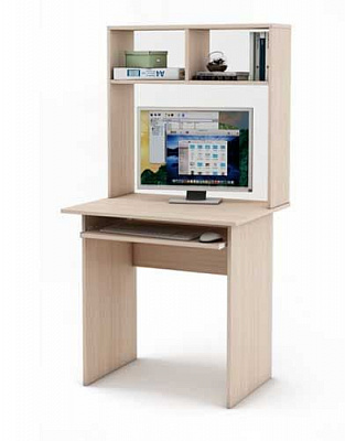Компьютерный стол Лайт - 1К с надстройкой ВМФ дуб молочный