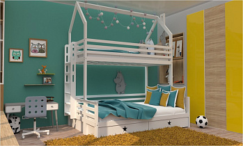 Двухъярусная кровать домиком БК-04 в интернет-портале Алеана-Мебель
