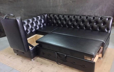 Кухонный угловой диван Монарх PLT просторы ящик откидной в бок